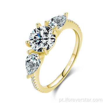 BRANCO CZ Ring Stone 925 Anéis de Prata